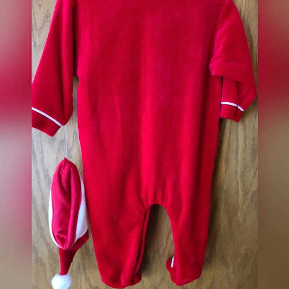 Infant Holiday 1st Christmas Outfit + Santa Hat Size 6/9 mos NWT - Picture 3 of 5